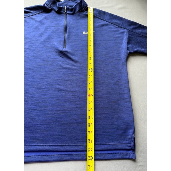 Nike Dri Fit Sweatshirt Women Medium Blue 1/4 Zip Long Sleeve High Neck Running - Picture 6 of 16